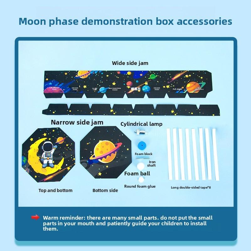 Wissenschaftliches Experiment DIY Mondphasen-Modellbausatz mit Lernmaterialien für Kinder