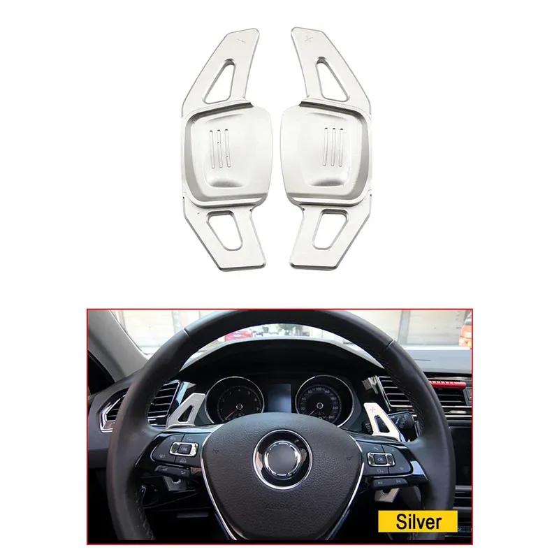 For VW Arteon Sharan Tiguan L Tharu Steering Wheel Shift Paddle Extension Silver 2Pcs