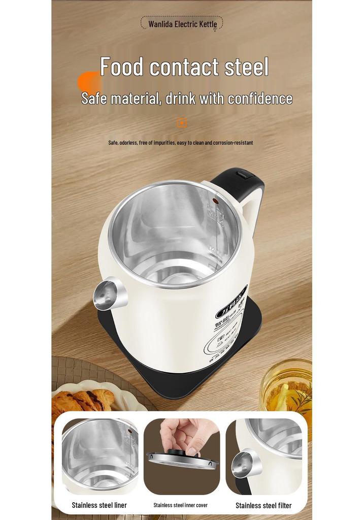 Festive Red 2.5L Electric Kettle with Detachable Lid & Auto Power-Off