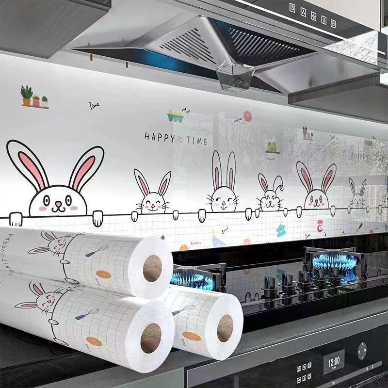 Enhanced Waterproof Kitchen Stove Wallpaper - Oil, Heat, and Moisture Resistant Self-Adhesive Sticker