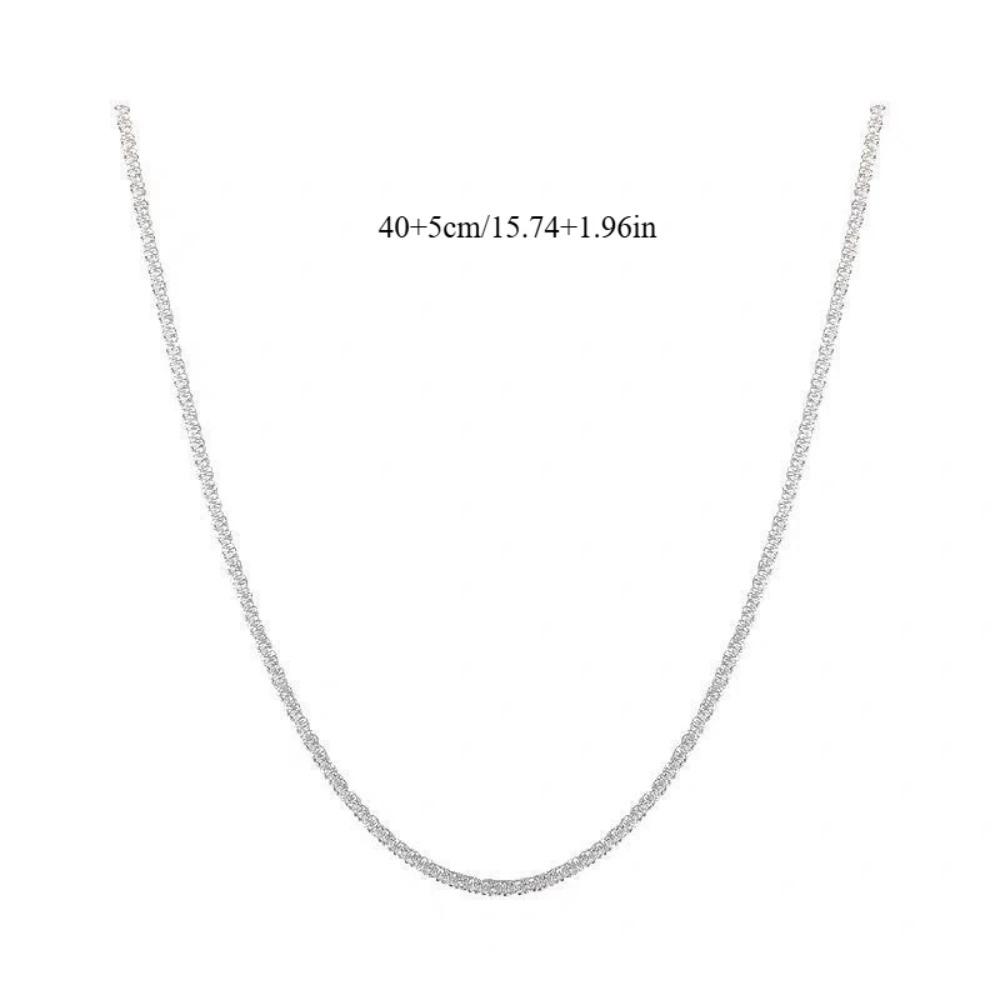 Popular Silver Colour Sparkling Clavicle Chain Choker Necklace For Women Fashion Fine Jewelry Party Gifts