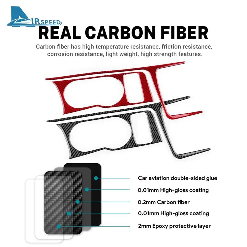 Real Soft Carbon Fiber Trim Sticker LHD For Ford Focus SE ST MK3 2012 2013 2014 Car Gear Cup Holder Frame Panel Accessories