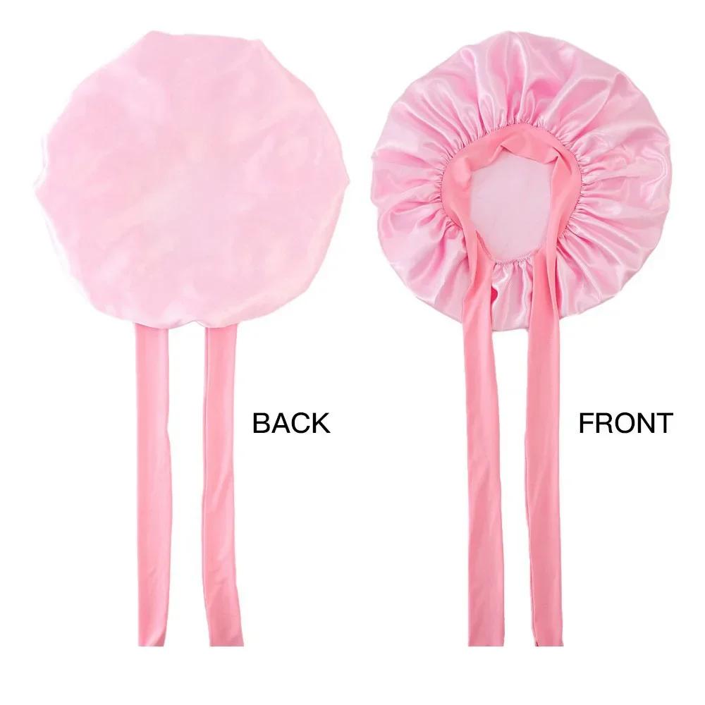 1pcs Silk Satin Sleeping Hat Women Satin Solid Night Hair Care Bonnet Nightcap For Women Men Unisex Cap Bonnet Shower Turban