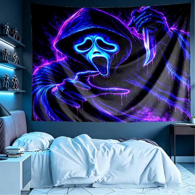 Ghostface Print Tapestry, Lightweight Wall Hanging, for Bedroom, Dorm, Living Room, Home Art Decor, Birthday Christmas Gift for Friends