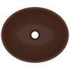Luxury Oval Wash Basin Matte Dark Brown 40 X 33 Cm Ceramic