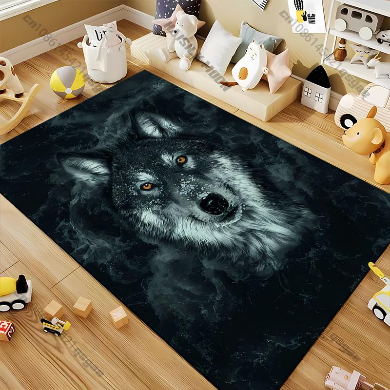 Handsome Wolf Printed Carpet Yoga Mat Game Room Bedroom Beautiful Anti -slip Carpet Rugs Living Room Decoration Chambre