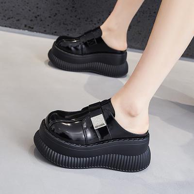 Platform Sandals Women's 2025 Summer New Muffin Outer Wear Bag Head Half Slippers Increase Height Fashionable Versatile Cool Slippers