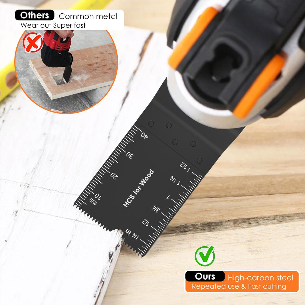12/15Pcs Oscillating Saw Blades Bi-Metal Arc Edge Multitool Blades Sharp Wear Resistant Oscillating Blades Fast Cutting Saw Blad