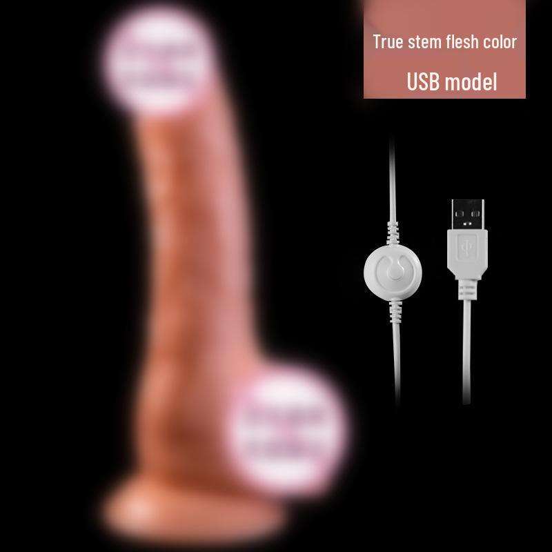 High-Speed Realistic Soft Flesh Phallus Female Masturbator Vibrating Sex Toy
