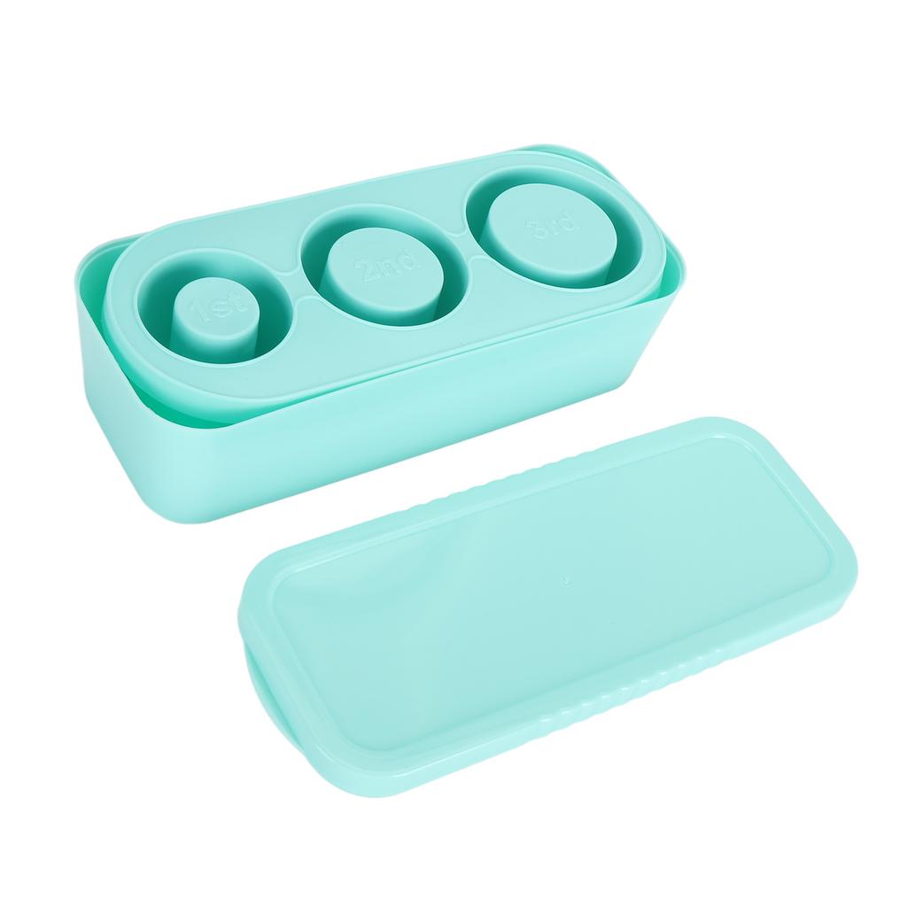 Ice Cube Tray for Tumbler Silicone Ice Maker for Making 3 Hollow Cylinder with Lid and Bin for Freez