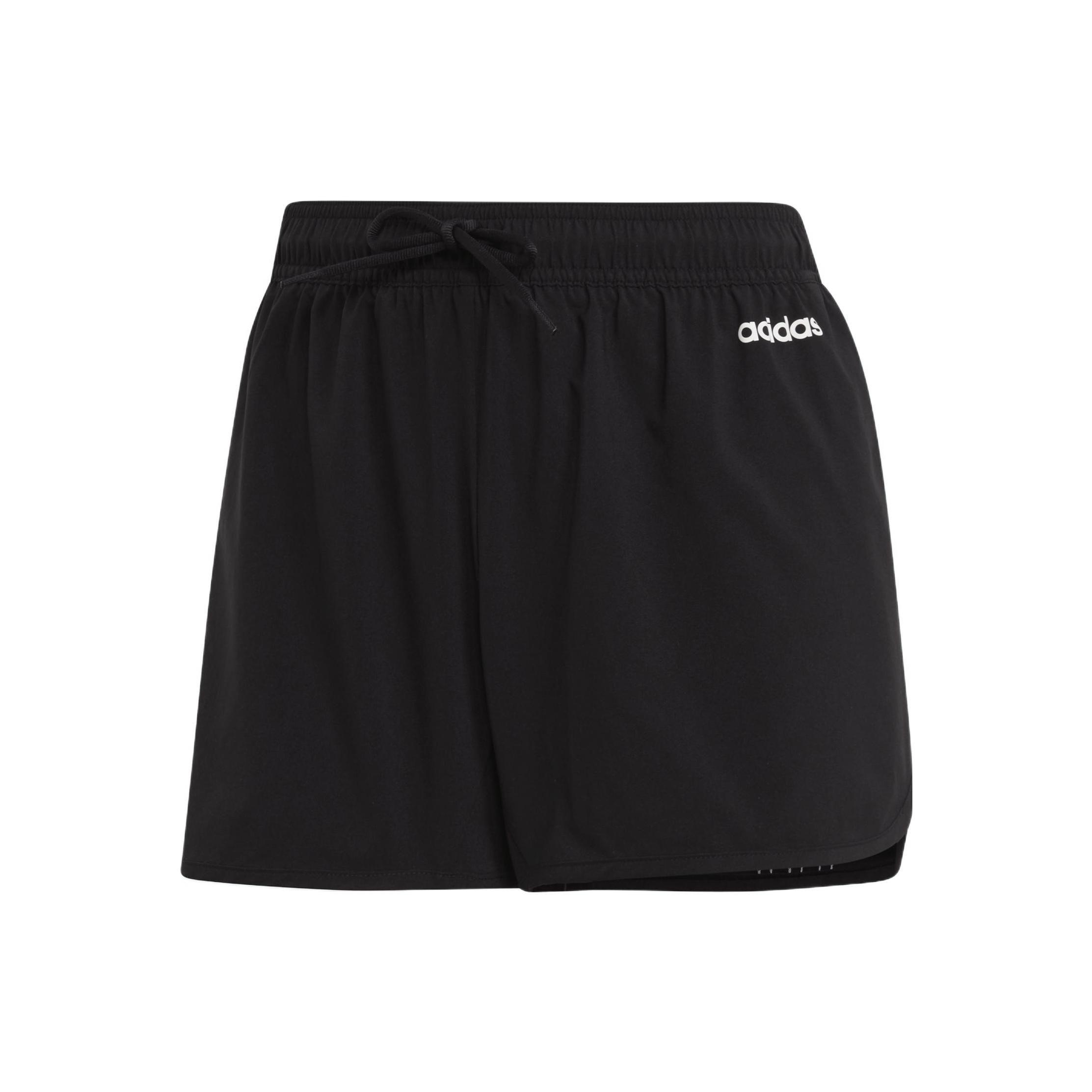 Adidas Logo Print Striped Drawstring Loose Fit Sports Shorts Women shorts Black EI5541 M