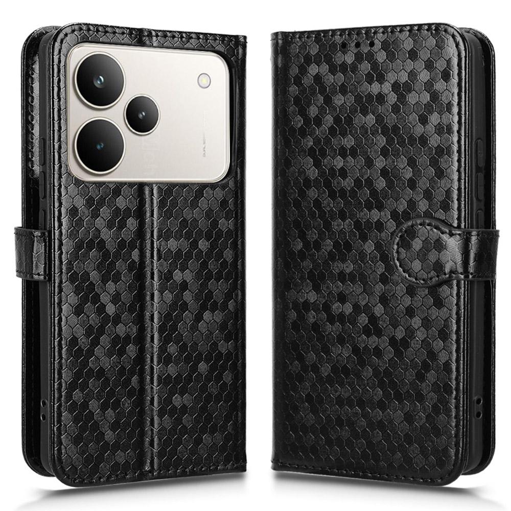 For Realme P4 5G Wallet Case Dot Pattern Imprint PU Leather Phone Cover with Wrist Strap