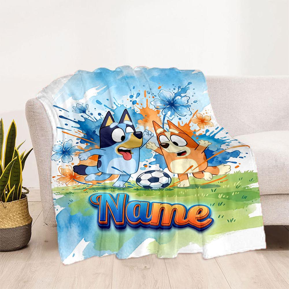Christmas Soccer Fun Personalized Name Blanket Throw Personalized Blanket Soft & Cozy Perfect for Bedding Office Office Chair Home Decor