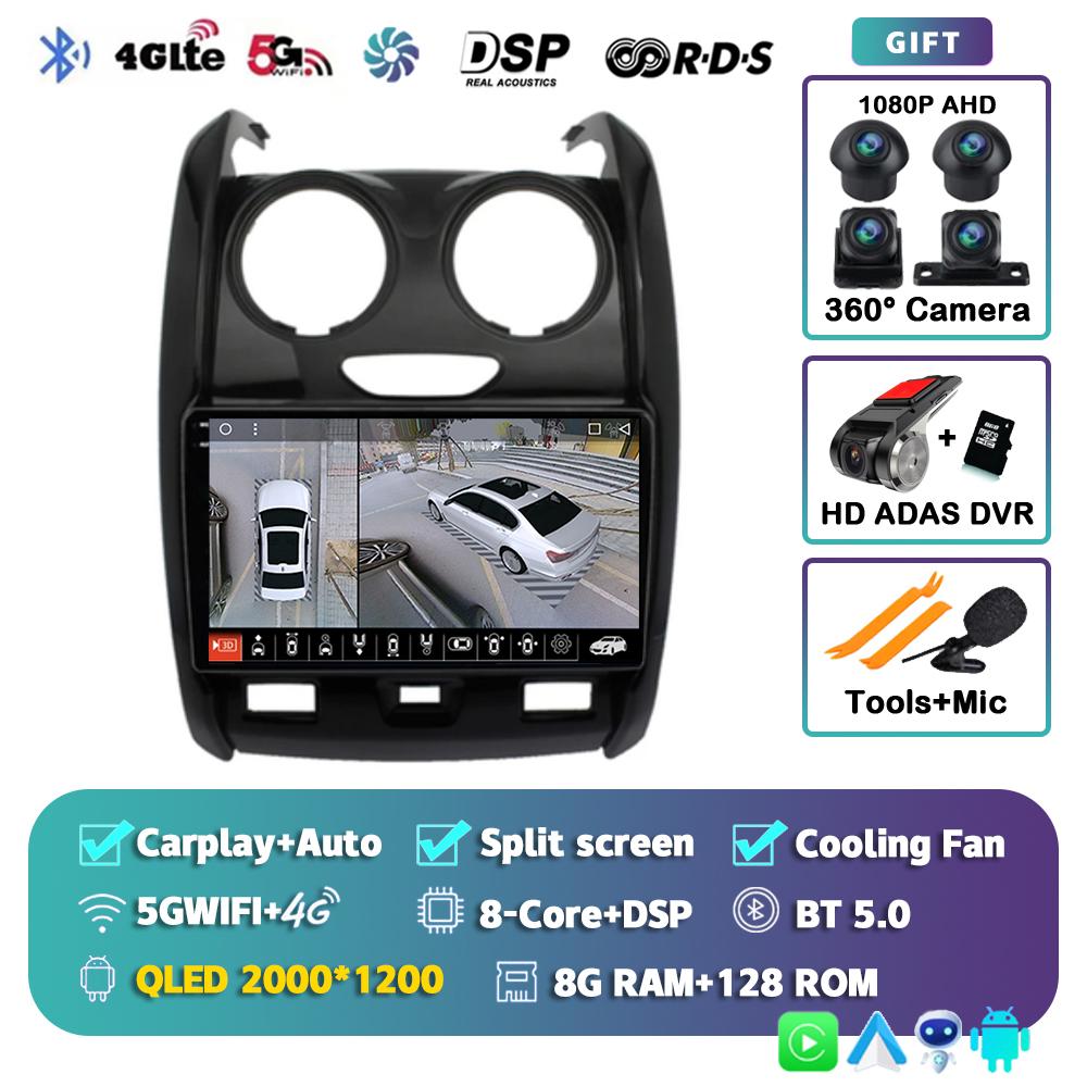 Android 14 Carplay 4G+WIFI for Renault Duster 2015 2016 2017 2018 2019 2020 DSP Car Radio Multimidia Video Player GPS Navigation