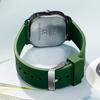 Men's Fashion Quartz Watch with A Square Dial and Silicone Strap, An Ideal Gift Suitable for Both Business and Leisure Occasions