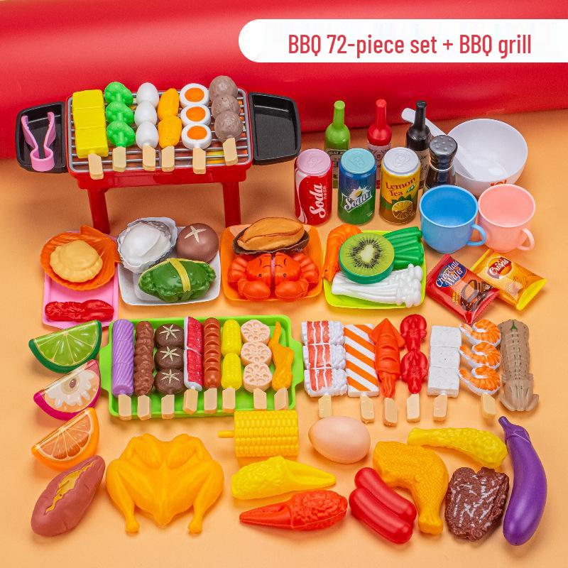 Kids' Pretend Play BBQ Set: Grilled Meat & Skewers Kitchen Toy
