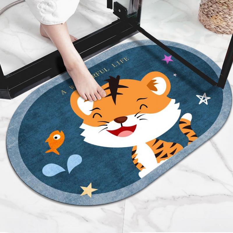 Soft diatom mud bathroom absorbent floor mat toilet non-slip mat household door mat kitchen dirt-resistant foot mat