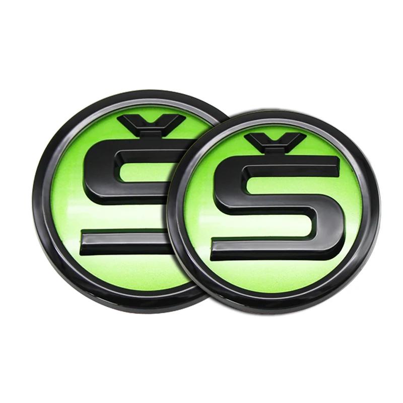 

2026 Hot 2pcs Car Front Hood Badge Rear Trunk Emblem Replacement Sticker For Skoda Yeti VRIS Rapid Octavia a5 a7 Kodiaq Karoq Ka 2Pcs 100mm