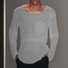 Men O-Neck Long Sleeve Knitting Sweater Solid Color Hollow Out Casual Pullover Sweater
