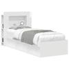 Headboard Cabinet with Storage Glossy White Engineered Wood