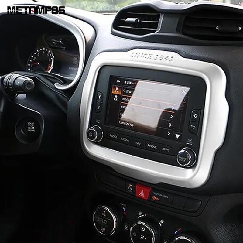 For Jeep Renegade 2015 2016 2017 Matte Center Console GPS Navigation Frame Cover Trim Sticker Interior Accessories Car Styling