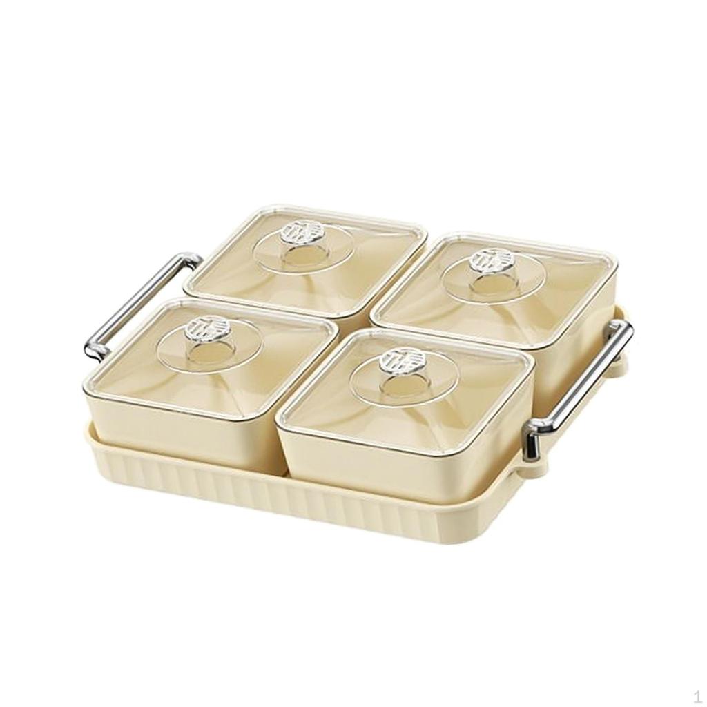 Candy Serving Tray Compartment Multiuse Food Storage Moveable Bowl Veggie Dish for Nuts
