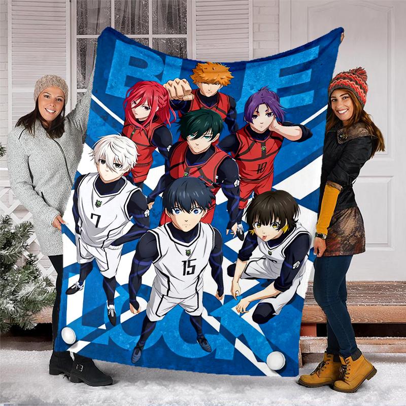 BlueLock Theme Printed Blanket - Perfect for Couch, Bed, Travel & Outdoor Use | Machine Washable, Cozy & Durable.