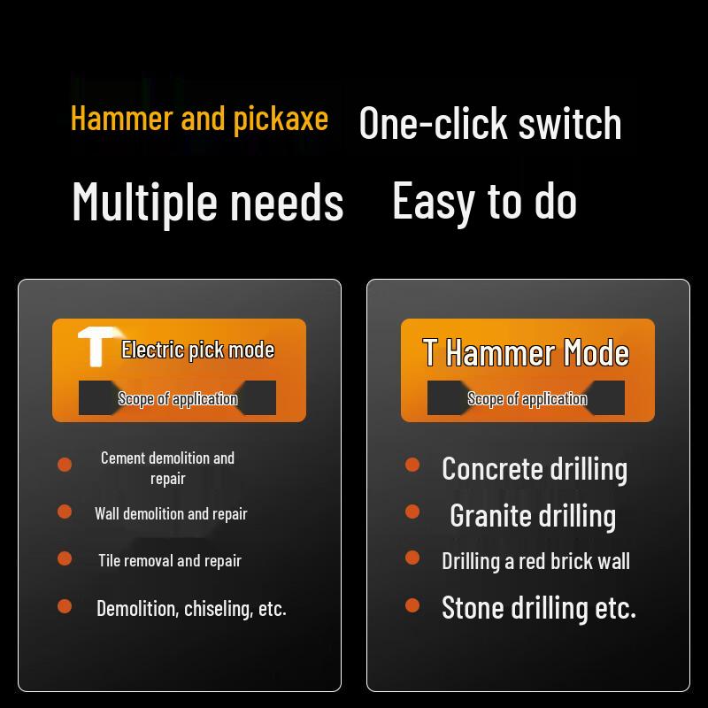 Deli Heavy-Duty Dual-Function Electric Hammer Drill CN plug (adapter included)