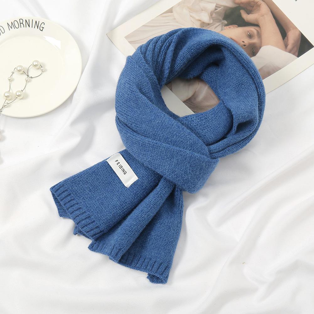 New Korean Style Knitted Scarf For Women Men Girls Students Autumn Winter Solid Thickened Scarves Soft Shawl Female Wrap Shawls