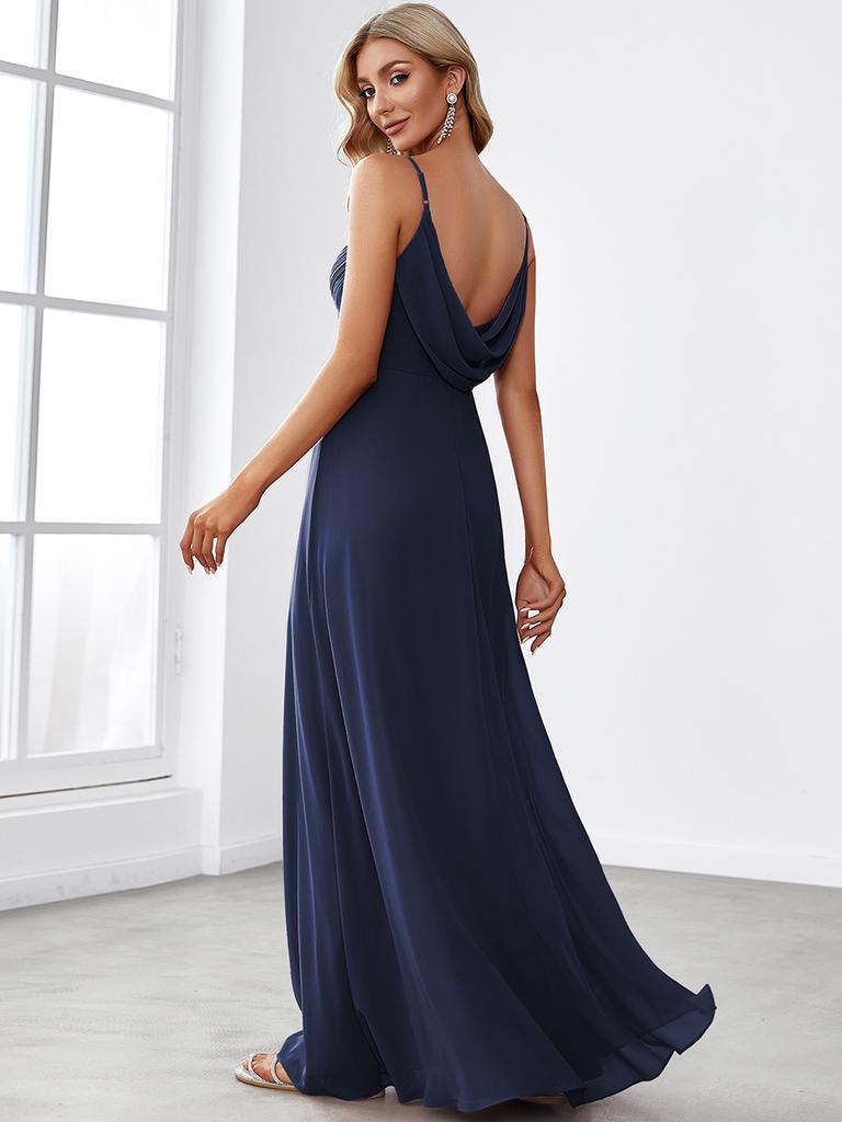 Ever-Pretty Women's Pleated Sweetheart Draped Back Floor-Length Bridesmaid Dress