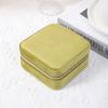 Velvet Jewelry Box Travel Portable Flannel Square Zipper Style Jewellery Storage Case  Gift Holder Ring Earring Holder