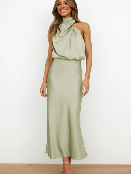 Satin Sleeveless Dress: Elegant European & American Fashion Eveningwear
