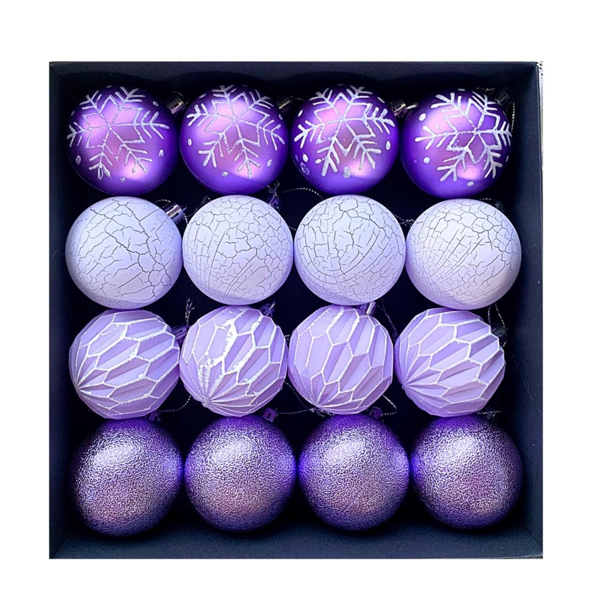 

Celebrate with Style 16 Pcs Colorful Christmas Ball Ornaments for Festive Decor фіолетовий