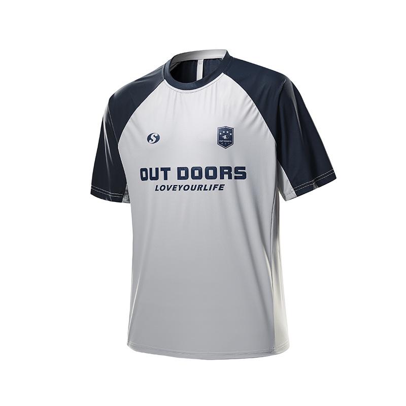 

Men s Quick-Dry Patchwork Short-Sleeve T-Shirt with Southeast Asian Design L