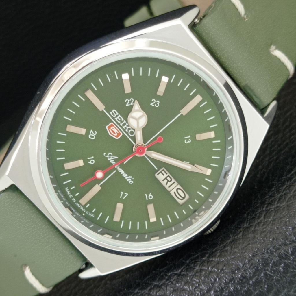 

REFURBISHED SEIKO 5 AUTOMATIC 6309A VINTAGE JAPAN MENS GREEN WATCH a442878-1