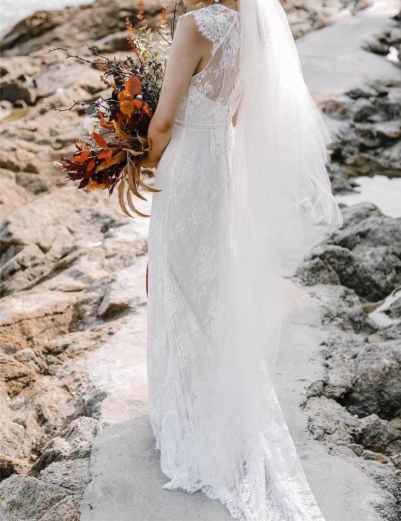 Lace Wedding Dinner Long Stylish and Empire Overseas [Fiveen] Pre-wedding Dress, One-piece, Dress, Simple, Wedding, After-party, Bride, Party,