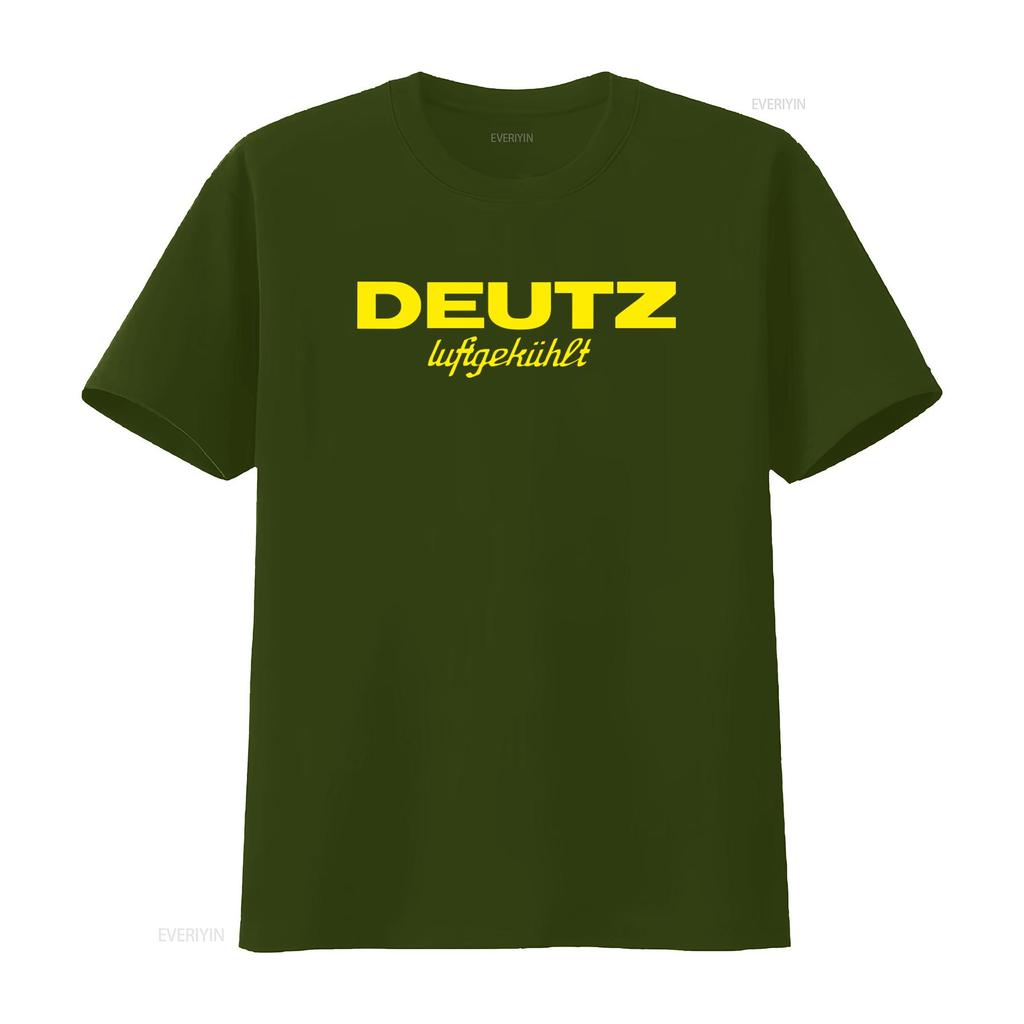 Maglietta Vintage Deutz Raffreddato ad Aria per Uomo Retro Stampa Attrezzature Agricole vintage Lavata Casual abbigliamento di design Traspirante