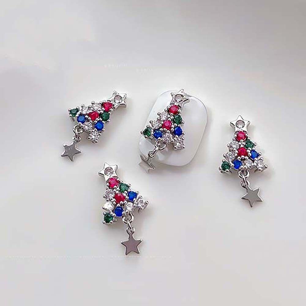 Snowflake Nail Rhinestones 3D Nail Jewelry Christmas Nail Drills Christmas Nail Decorations