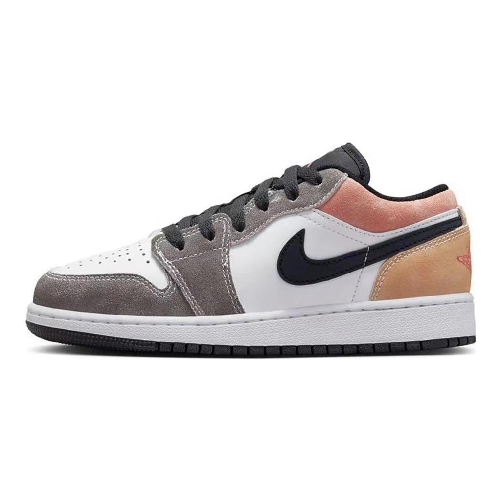 Jordan Air Jordan 1 Low top Vintage Basketball Shoes Women's Black Pink DX4374-008(Team27-GSS-BOX)