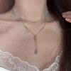 Layer Bead Tassels Necklace Delicate Chain Collarbone Jewelry Trendy Women
