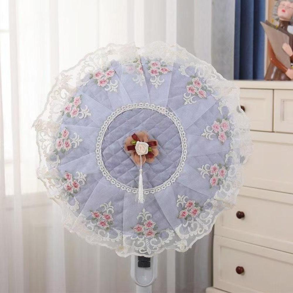 Round Standing Fan Covers Floral Protective Case Minimalist Mesh Covers  Desktop Fan
