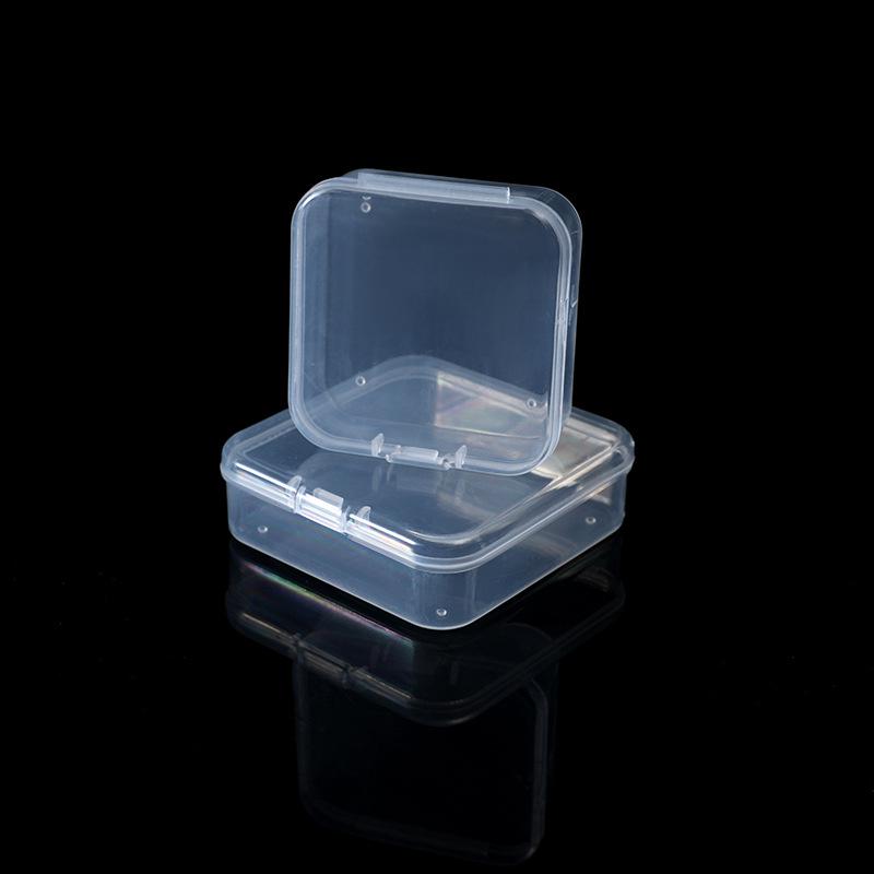 4.5 Transparent Plastic Square Box with Lid for Jewelry, Earplug, or Fish Hook Storage