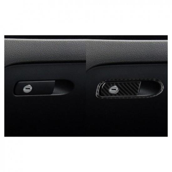 Carbon Fiber Front Passenger Storage Switch Cover Sticker For VW Touareg 2011-18