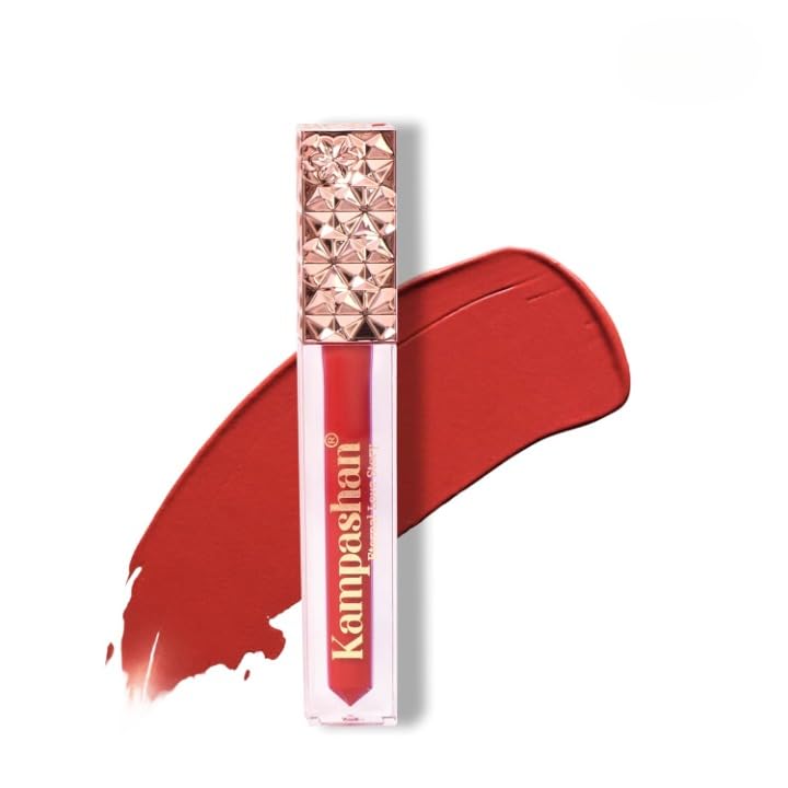 

KAMPASHAN Eternal Love Story Long Stay Matte Liquid Lipstick-Saucy Scarlet| Bright Red Hue With Hints Of Orange Lipstick With Vitamin E| 12hr Lon