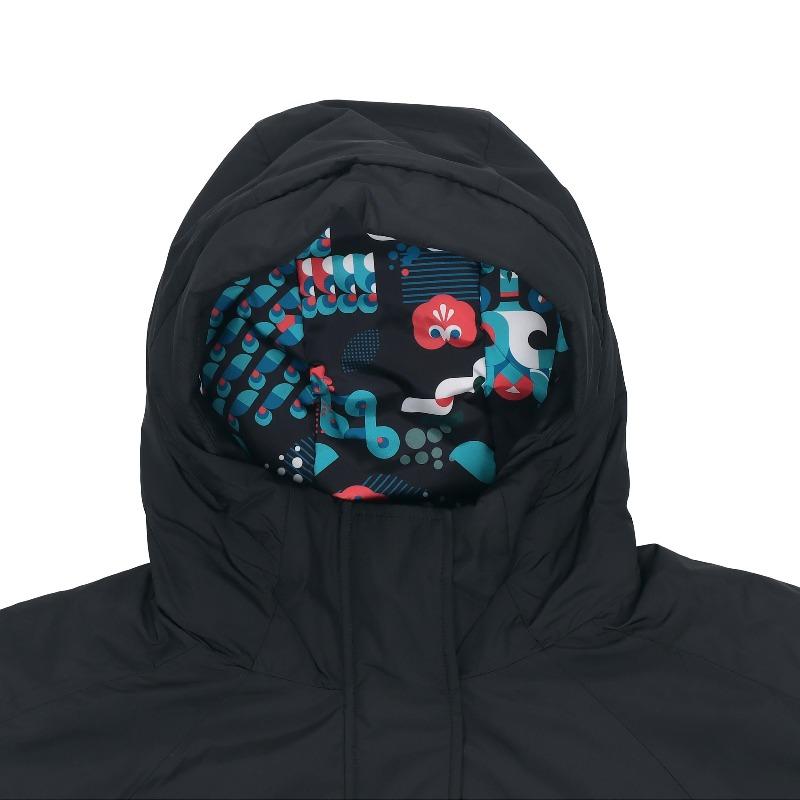 adidas Cny Series X-Bu Jacket New Year Edition Spring Festival Theme Print Outdoor Sports Hooded Cotton Coat Winter Women Jackets Black GN7376