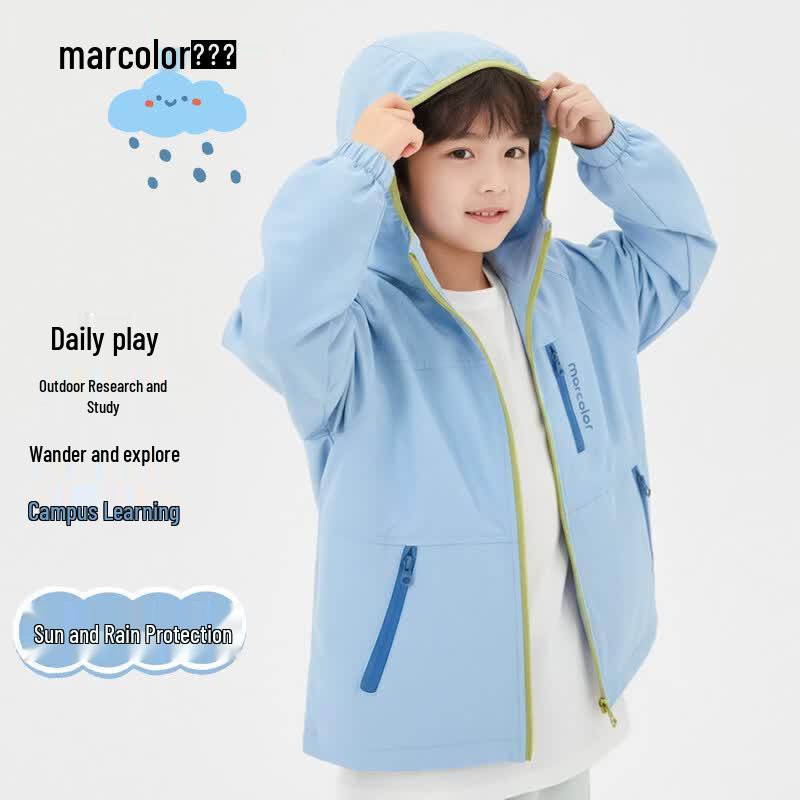 MACA Kids' Unisex Lightweight Hooded Outdoor Jacket