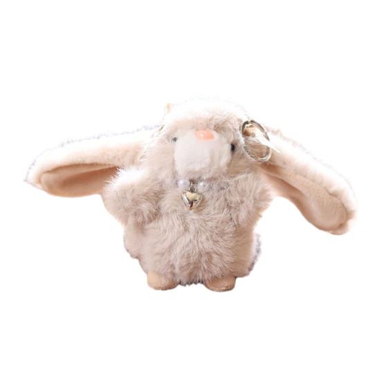 Doll Pendant Keychain Cartoon Rabbit Plush Keyring with Heart Necklace Car Key Holder Pendant Backpack Accessories