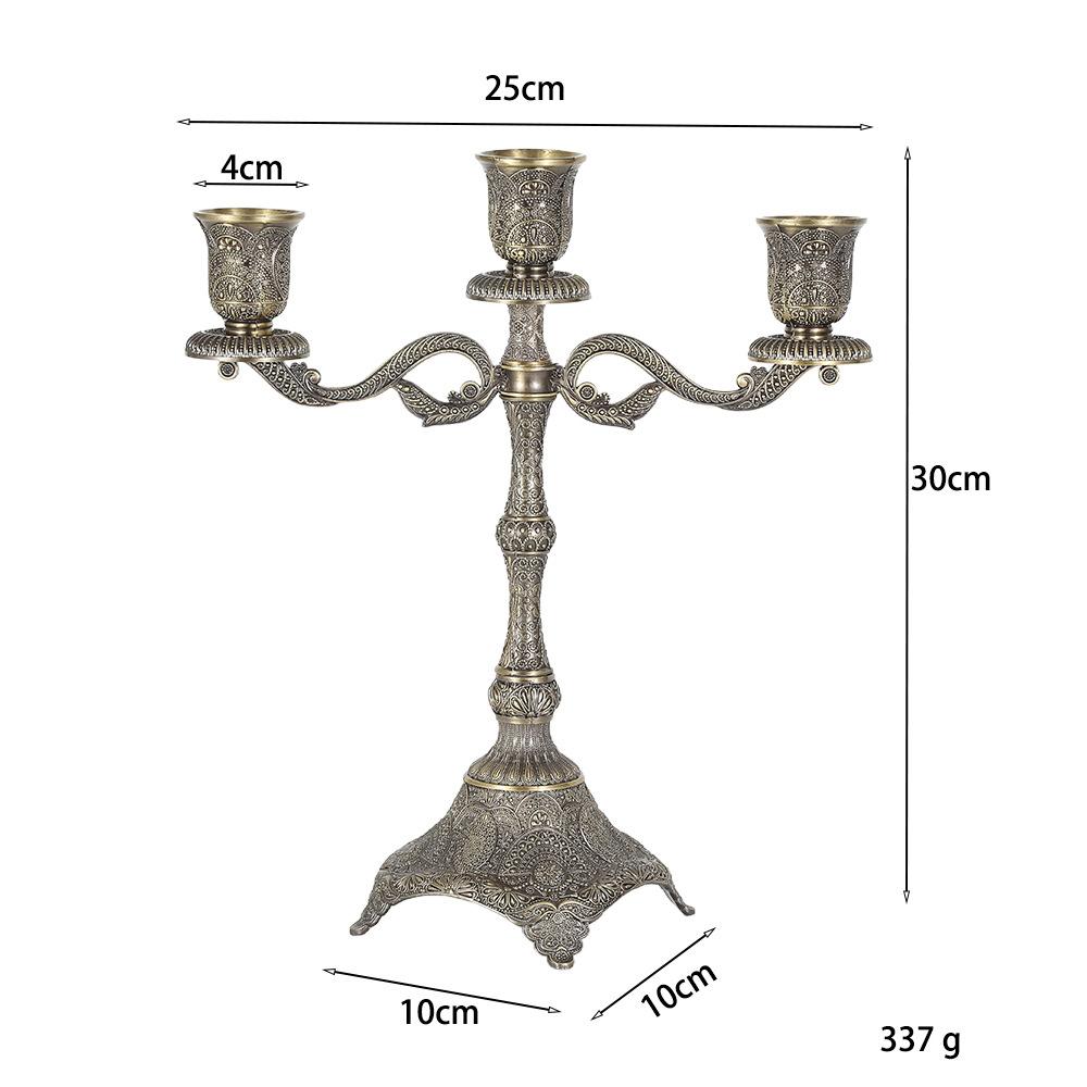 Tapered Candle Holder Farmhouse Decoration Zinc Alloy Church Home Candelabrum for Christmas Party Wedding Kitchen Counter Hotel