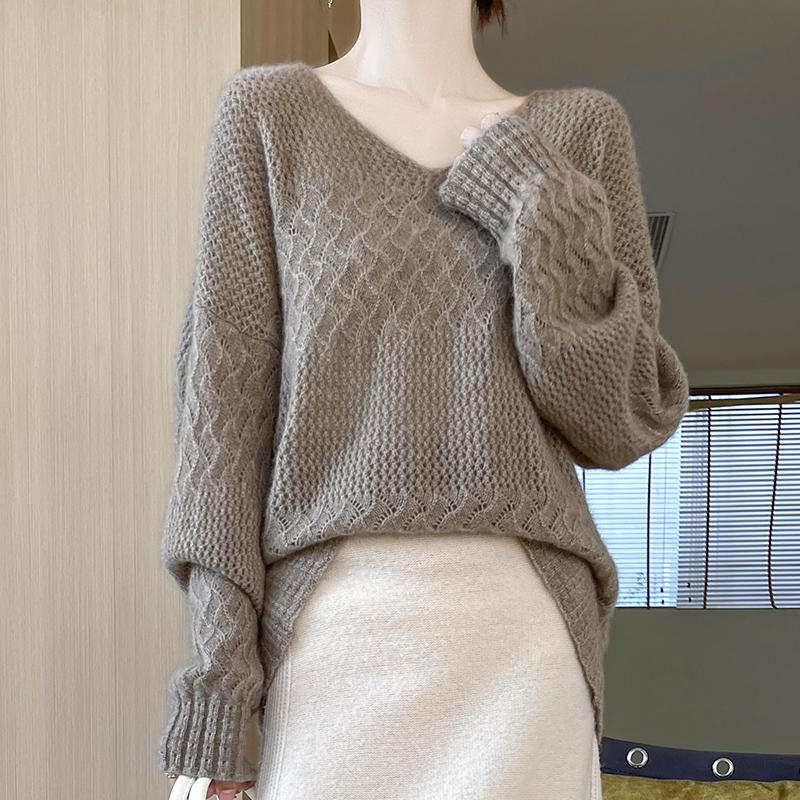 Women's Cashmere Sweater Qinghe Cashmere 30% Cashmere 70% Wool Autumn and Winter Cashmere Pullover Hand-woven Soft and Warm