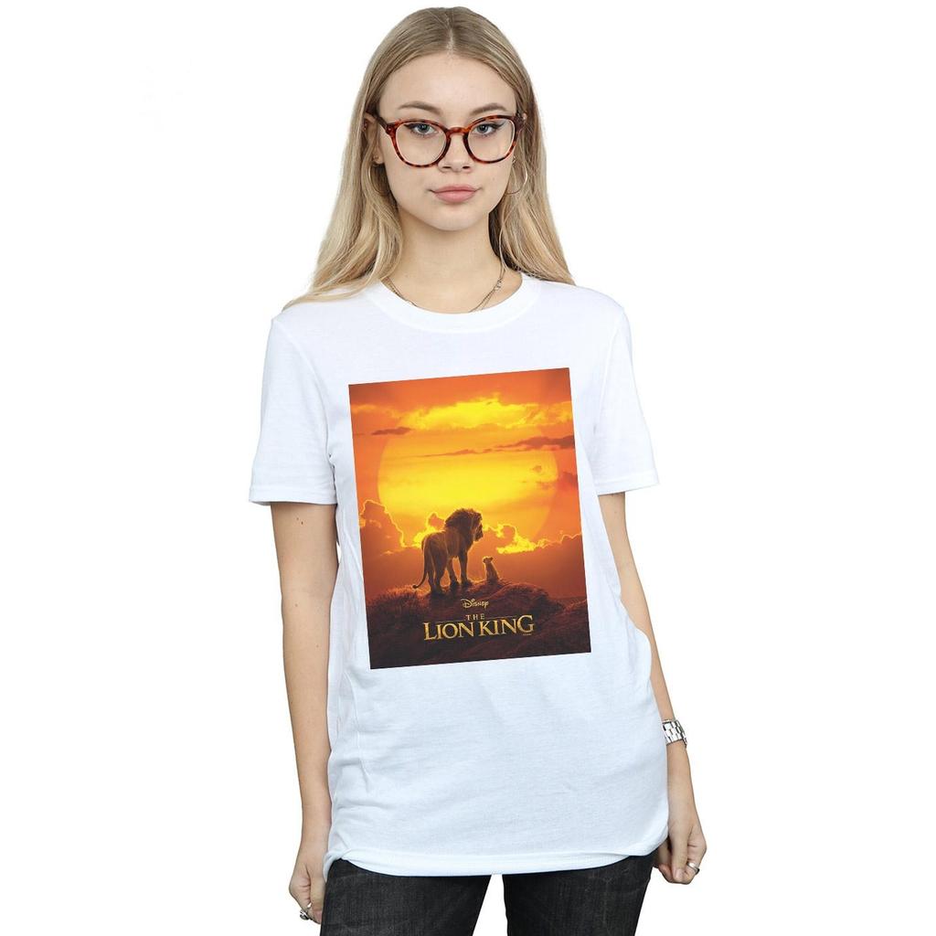 Disney Womens/Ladies The Lion King Movie Sunset Poster Cotton Boyfriend T-Shirt